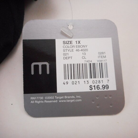 Y2K Mossimo Women's plus size 1X Top Twist Front Black V-neck Short Sleeve NWT - Picture 7 of 8